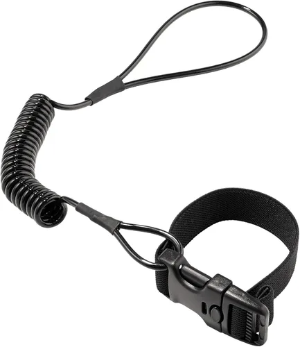 Miniatura 7 de Cordón en espiral con extremo de hebilla, diseño sin enganches, se fija fácilmente a cascos, herramientas o pequeños objetos de valor, capacidad