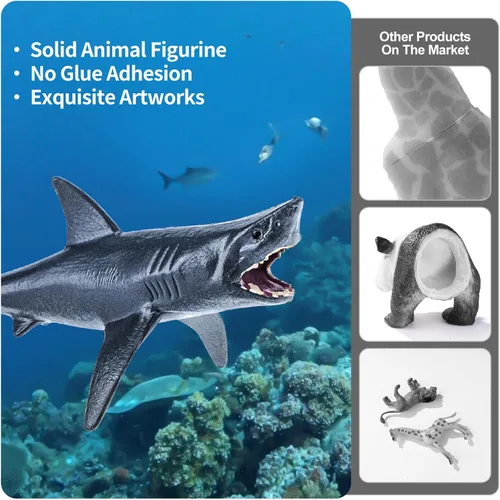 Miniatura 3 de 36 piezas de juguetes de animales marinos con tiburón, ballena, pulpo y otras figuras de animales del océano, juguetes para niños, adornos