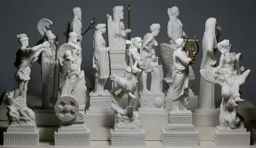 Miniatura 5 de Conjunto de 12 esculturas de estatua de alabastro de 12 dioses olímpicos griegos