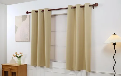 Miniatura 3 de INLINAS Cortinas opacas para dormitorio, aislamiento térmico, reducción de ruido, juego de 2 paneles de ahorro de energía, beige, 42 pulgadas
