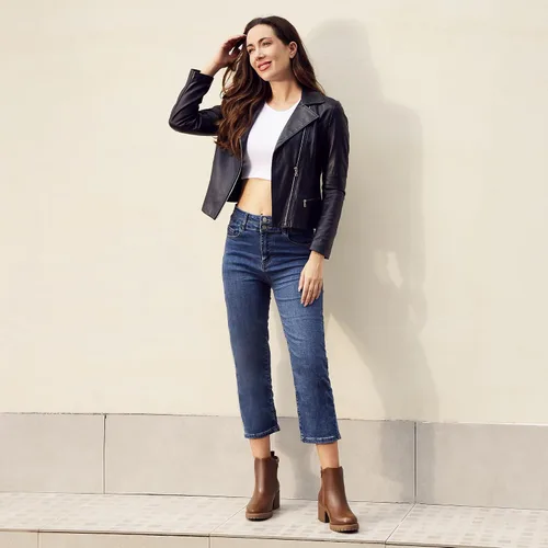 Miniatura 4 de JABASIC Botines Chelsea para mujer, tacón bajo y grueso, con plataforma elástica, sin cordones