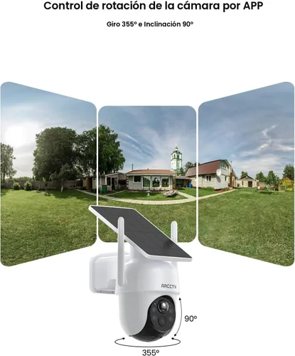 Miniatura 5 de Cámaras de seguridad ARCCTV inalámbricas para exterior, kit de 4 cámaras, sistema de cámara de seguridad solar inalámbrica de 4MP con panorámica