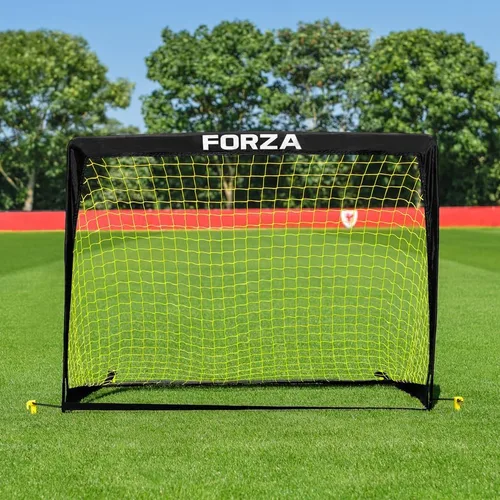 Miniatura 6 de FORZA Portería de fútbol cuadrada desplegable [4 tamaños] Postes portátiles para práctica de tiro para niños – Pop-Up en minutos Un solo o par