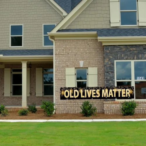 Miniatura 4 de Joyiou Cartel de fondo de cumpleaños Old Lives Matter, divertido regalo de jubilación o cumpleaños 40, 50, 60, 70, 80, decoraciones de fiesta
