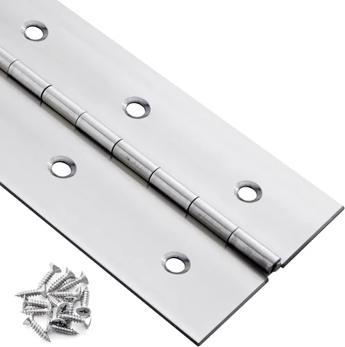 Bisagra de piano resistente de 36 x 3 pulgadas, bisagra continua de acero inoxidable de 0.060 pulgadas de grosor con agujeros para gabinetes,