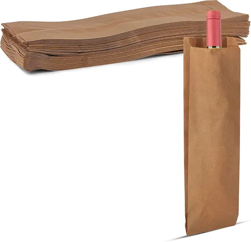 Miniatura 9 de MT Products Bolsas de vino Kraft de 3.75 x 2.25 x 11.5 pulgadas, bolsas de papel desechables para regalo, paquete de 1000