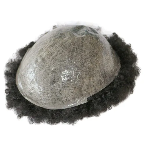 Miniatura 2 de Tupé para hombre de 0.787 pulgadas, onda rizada, 100% cabello humano para hombre, tupé de 8 x 10 pulgadas, sistema de cabello rizado ondulado