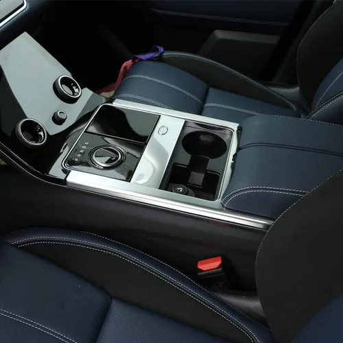 Miniatura 4 de Marco de protección de consola central de plata mate ABS para Range Rover Velar 2017 2018 2019