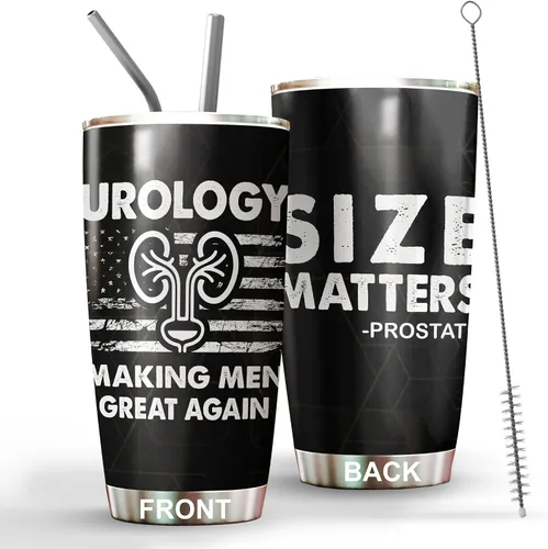 Urology - Vaso de regalo para urólogo, tapa de popote de acero inoxidable de 20 onzas, regalo divertido para urólogo, regalo para el día nacional