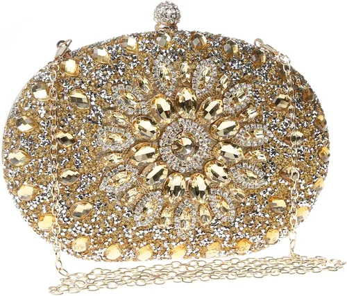 COAIMANEY Bolso de mano brillante con purpurina para mujer bolso de noche bolso de hombro para boda fiesta de graduación