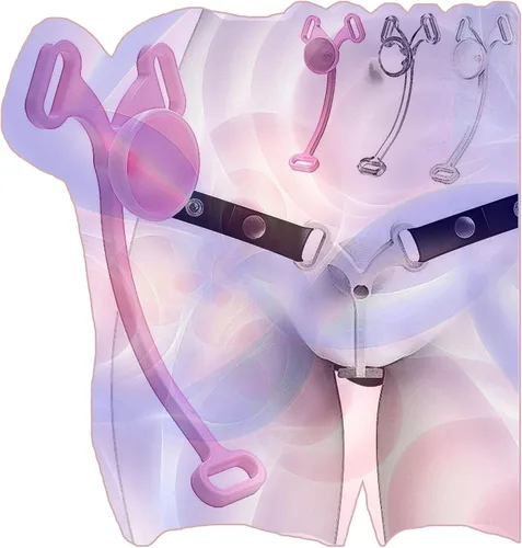 Jaula plana masculina con correa ajustable de tres vías, dispositivos invertidos planos populares -USLA05 (B: rosa, corto)