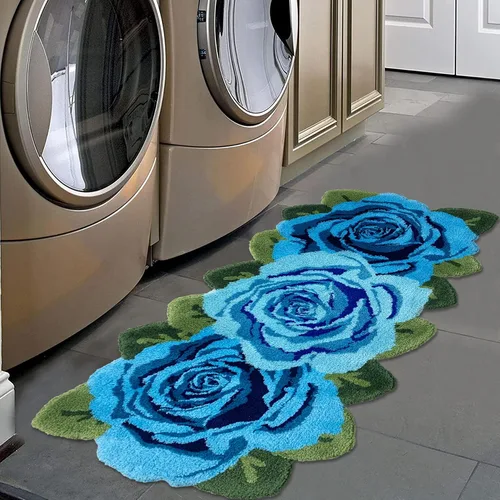 Miniatura 43 de USTIDE Alfombra de girasol esponjosa, alfombra suave y lanuda de flores, hecha a mano, alfombras modernas, lavables, para sala de estar, lavandería