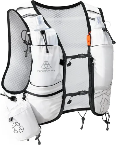 Miniatura 9 de Haimont 8L Trail Running Hydration Vest with Soft Flasks 2L Bladder Compatible, Bounce-Free Fit, Front Storage, Pole Loops, Whistle