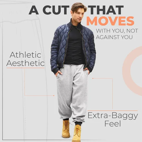 Miniatura 2 de UNIQUE STYLES ASFOOR Pantalones deportivos de forro polar para hombre, pantalones de descanso para hombre, pantalones deportivos para hombre