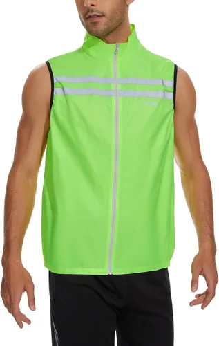 Miniatura 2 de bpbtti Chaleco de seguridad Hi-Viz para hombre, chaleco cortavientos sin mangas, resistente al viento y reflectante