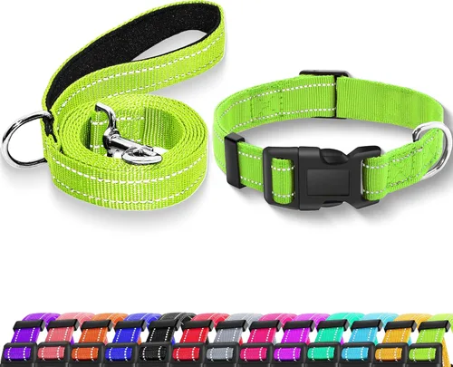 Miniatura 10 de collar reflectante para perros con hebilla de cierre de seguridad, collares de nailon ajustables, suaves y transpirables para perros pequeños