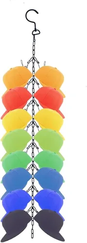 Miniatura 2 de Perchero para gorras de béisbol, organizador ajustable para sombreros colgantes, cadena de metal, soporte para sombreros, gorra de almacenamiento