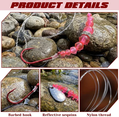 Miniatura 4 de Soulchen 5 piezas de señuelo de pesca giratorio de cebo de plataforma, cuchillas de arnés de Walleye para hacer señuelos de pesca, cebo giratorio