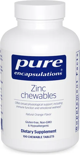 Pure Encapsulations Zinc Chewables | Suplemento para el apoyo del sistema inmunológico, crecimiento y desarrollo y curación de heridas | 100