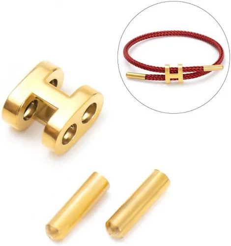 Miniatura 3 de Pulseras de moda para mujer, pulsera ajustable, hebilla chapada en oro, diseño de hebilla de titanio y cuerda de alambre de acero