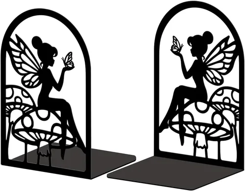 Miniatura 20 de Peacoblue Sujetalibros de Metal para Estantes, Soporte Moderno Decorativo de Servicio Pesado para Libros de Estudio para Oficina, Escritorio