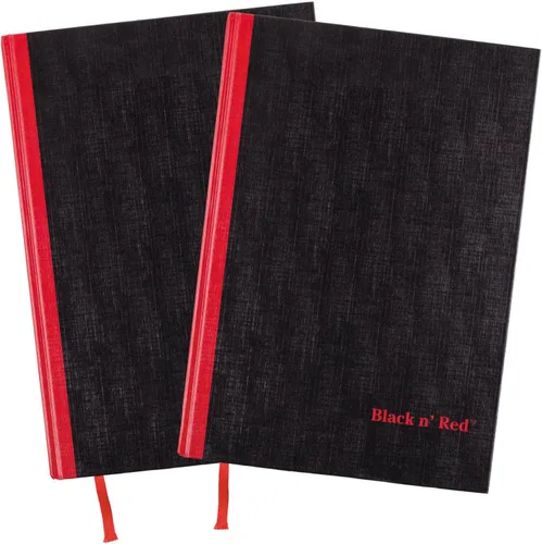 Black n' Red Cuadernos, diarios de negocios, paquete de 2, 8-/4 pulgadas x 5-7/8 pulgadas, 96 hojas, a rayas, papel óptico, tapa dura, encuadernado,
