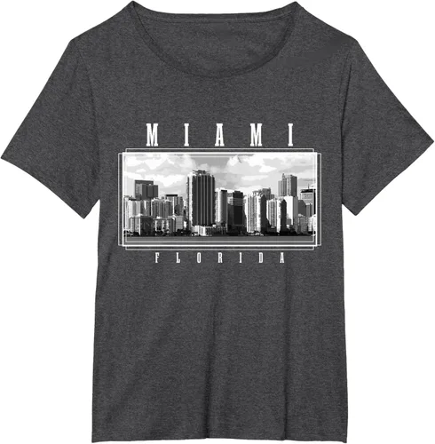 Miniatura 16 de Miami Skyline Florida Pride Vintage Miami Camiseta, Negro