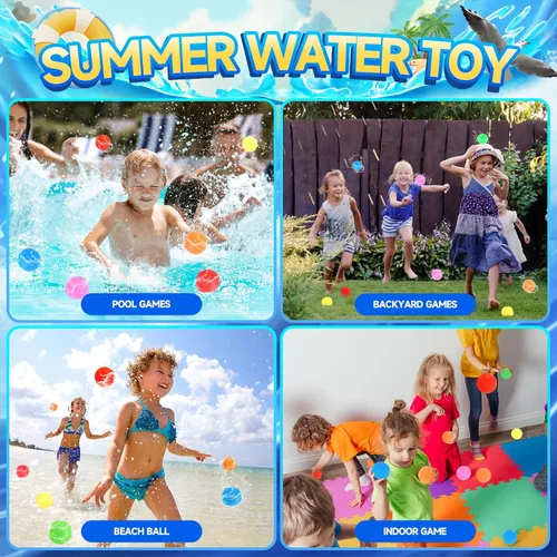 Miniatura 2 de 90 bolas de agua reutilizables, globos de agua reutilizables para juguetes y juegos al aire libre, juguetes de agua para niños y adultos, niños