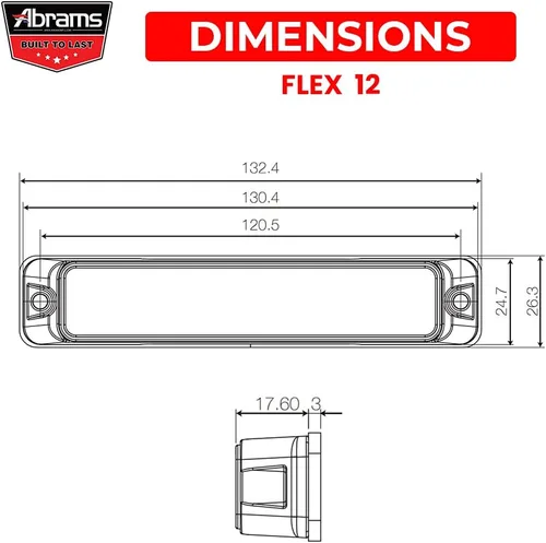 Miniatura 7 de Abrams SAE Clase-1 Flex 12 [Azul/Azul] 36W - 12 LED Luz de rejilla LED para vehículos policiales y de emergencia médica, luz estroboscópica