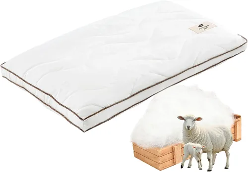 Miniatura 10 de YOUR MOON Almohada suave de lana orgánica tamaño Queen, almohada de lana plana y fina para dormir, almohadas de cama bajas para dormir de espalda