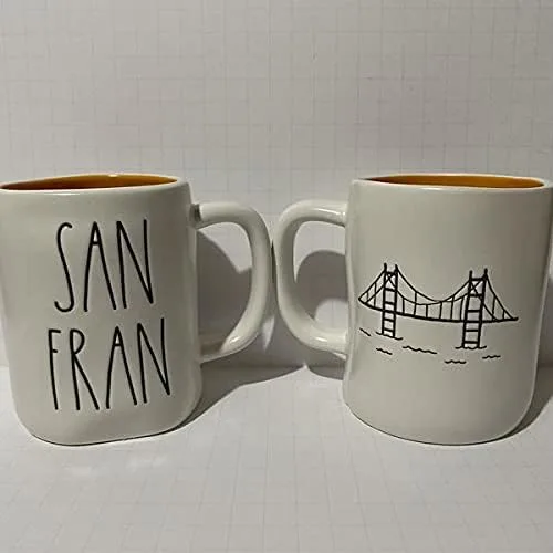Rae Dunn SAN FRAN - SAN FRANCISCO - Taza de café de doble cara, cerámica