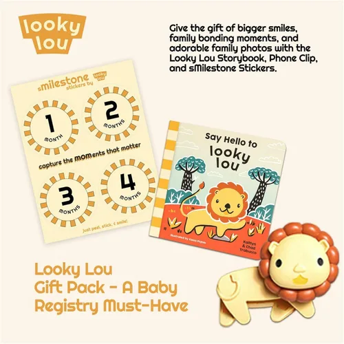 Miniatura 6 de Looky Lou - Clip para teléfono con sonajero de león para fotos de bebé, fotografía de recién nacidos, hitos mensuales, accesorios para sesiones