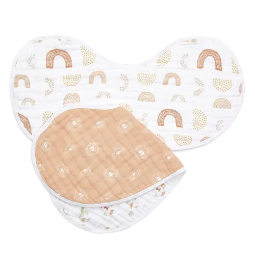 Miniatura 2 de aden + anais Babero Burpy, 100% muselina de algodón, suave absorbente, 4 capas, paño para eructos multiusos y babero, 22.5 x 11 pulgadas, paquete