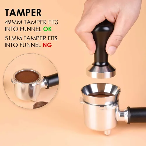 Miniatura 5 de MATOW Embudo dosificador de espresso de acero inoxidable compatible con portafiltro de 51mm