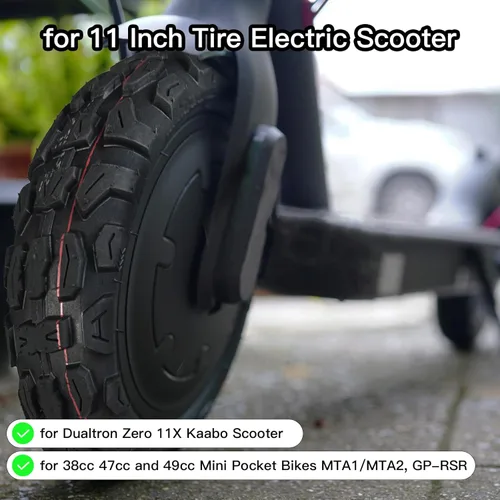 Miniatura 2 de Neumático para todo terreno 90/65-6,5, llanta de repuesto de 11 pulgadas, con válvula de aire para neumático, para Dualtron Zero 11X, Kaabo Scooter.