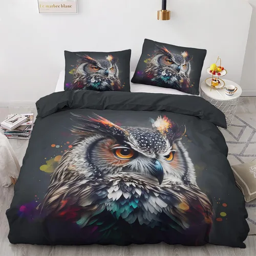 Miniatura 24 de Phoenix Funda de edredón tamaño King Juego de ropa de cama de pájaro de fantasía 3 piezas Funda de edredón con patrón de microfibra suave