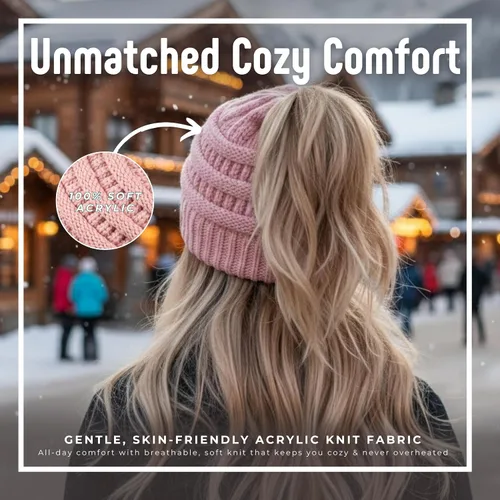 Miniatura 140 de Funky Junque - Gorro para mujer con ranura para cola de caballo