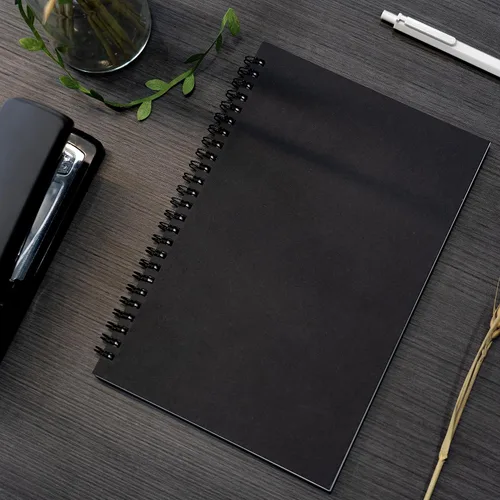 Miniatura 6 de DSTELIN Cuaderno de espiral en blanco de 10 x 7.5 pulgadas, 3.53 oz/m², paquete de 2, tapa suave, cuaderno de bocetos, 50 páginas/25 hojas, (negro)