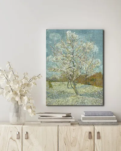 Miniatura 4 de Wieco Art Lienzo con estampado de árbol de durazno rosa de Van Gogh, pinturas al óleo famosas clásicas, reproducción de pinturas al óleo modernas