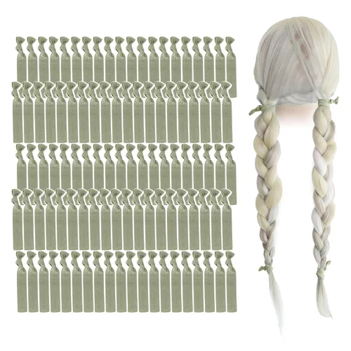 Miniatura 26 de MEEDEE Paquete de 100 lazos para el cabello, color negro, sin pliegues, nudos suaves para mujeres, sin daño, adecuado para colas de caballo, yoga