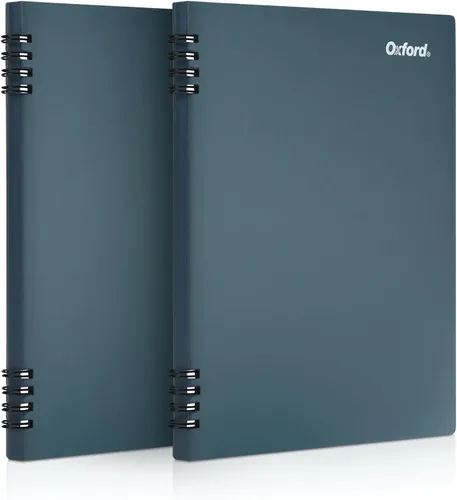 Oxford Cuaderno de papel de piedra, cuaderno escolar, bloc suave para tomar notas, diario para escribir, 5-1/2 x 8-1/2 pulgadas, cubierta azul, 60