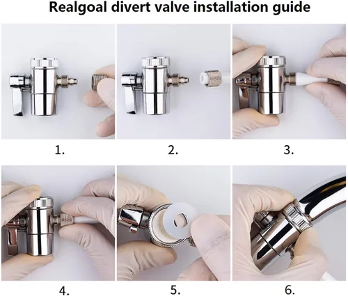 Miniatura 4 de Válvula de desvío Fit tubo RO de 1/4 pulgadas con adaptador macho para grifo