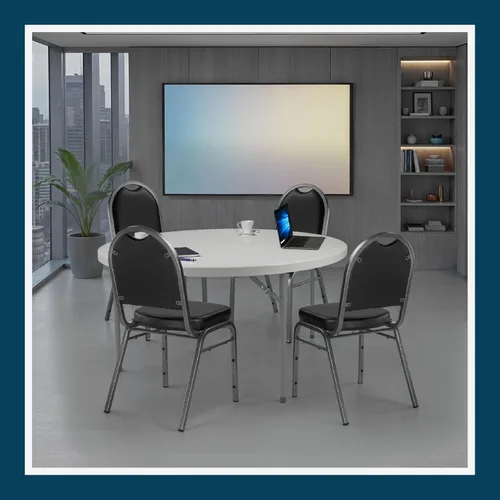 Miniatura 11 de OEF Furnishings OEF9210-SV/2 Silla apilable de grado comercial para banquetes (vinilo negro, marco recubierto de polvo plateado, paquete de 2)