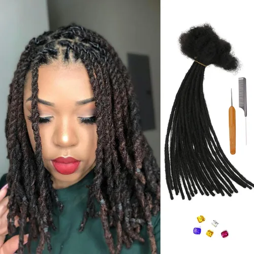 Miniatura 23 de 0.2 in y 0.2 in de ancho, 4-14 pulgadas de 10, 30, 60, 100 hebras de extensiones de cabello humano 100% real para hombres/mujeres/niños, paquetes