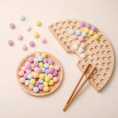 ibwaae Juego de tablero de clavijas de madera con cuentas para clasificación de colores. Juego de cuentas de conteo y clasificación. Juego de