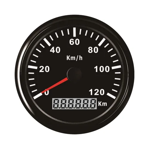 ELING Nuevo universal 3.346 in velocímetro odómetro medidor de velocidad 74.6 mi/h para coche camión motor auto con retroiluminación roja 12V/24V
