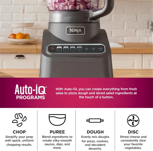 Miniatura 7 de Ninja procesador de alimentos, Professional Plus, 1000 vatios de potencia pico, 4 funciones para picar, cortar, purés y masa con recipiente