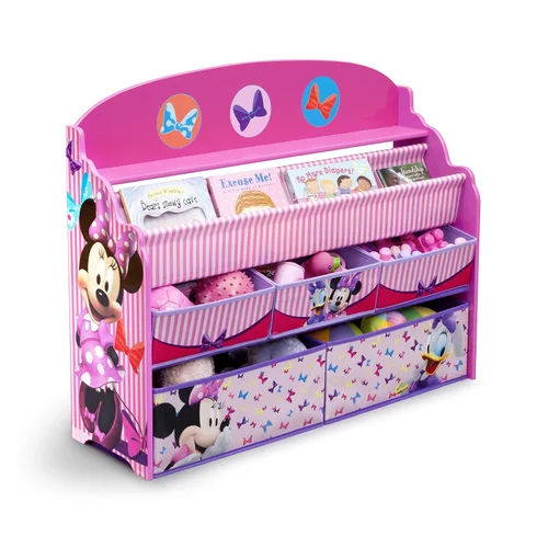 Miniatura 3 de Delta Children Organizador de libros y juguetes de lujo, certificado Greenguard Gold, juego de mesa y silla para niños con almacenamiento