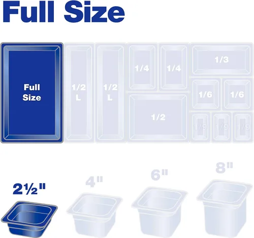 Miniatura 8 de Carlisle FoodService Products 10400B13 bandeja para alimentos de tamaño completo de alto calor, 7.6 cuartos de galón de capacidad, 20.0 in x 12.8 in