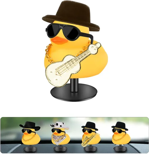 Miniatura 13 de Patos de goma con soporte de enchufe de pato, patos de automóvil para tablero de instrumentos, pato para decoración de Jeep y automóvil, divertido